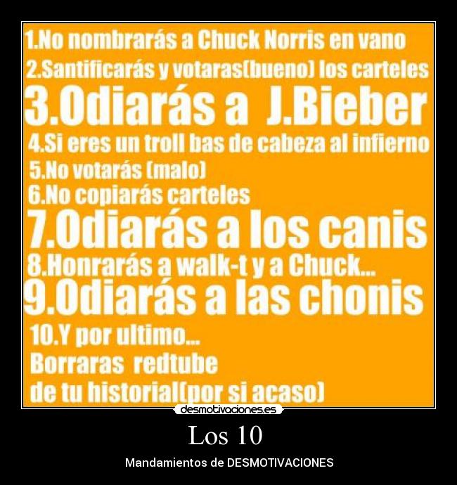 Los 10 - Mandamientos de DESMOTIVACIONES