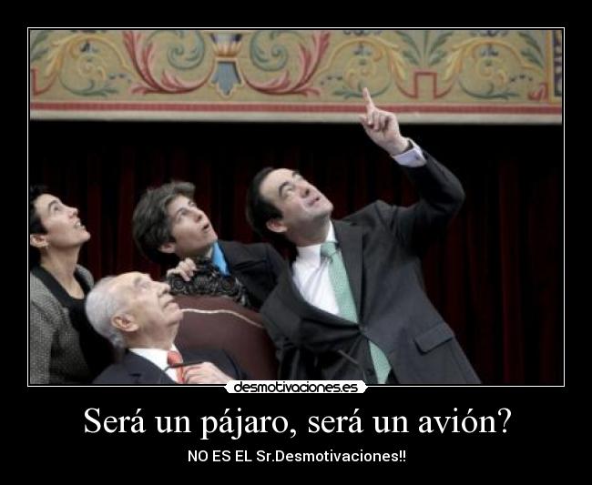 Será un pájaro, será un avión? - NO ES EL Sr.Desmotivaciones!!