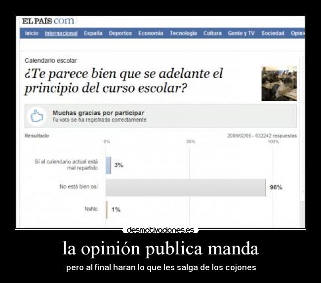 la opinión publica manda -