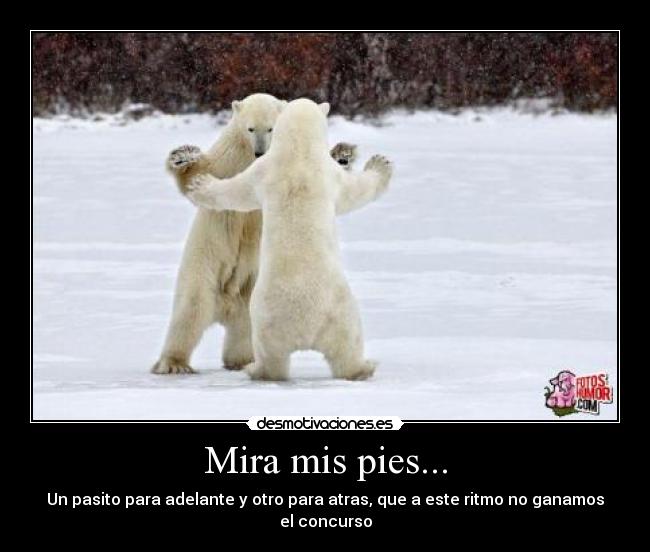 Mira mis pies... - Un pasito para adelante y otro para atras, que a este ritmo no ganamos el concurso
