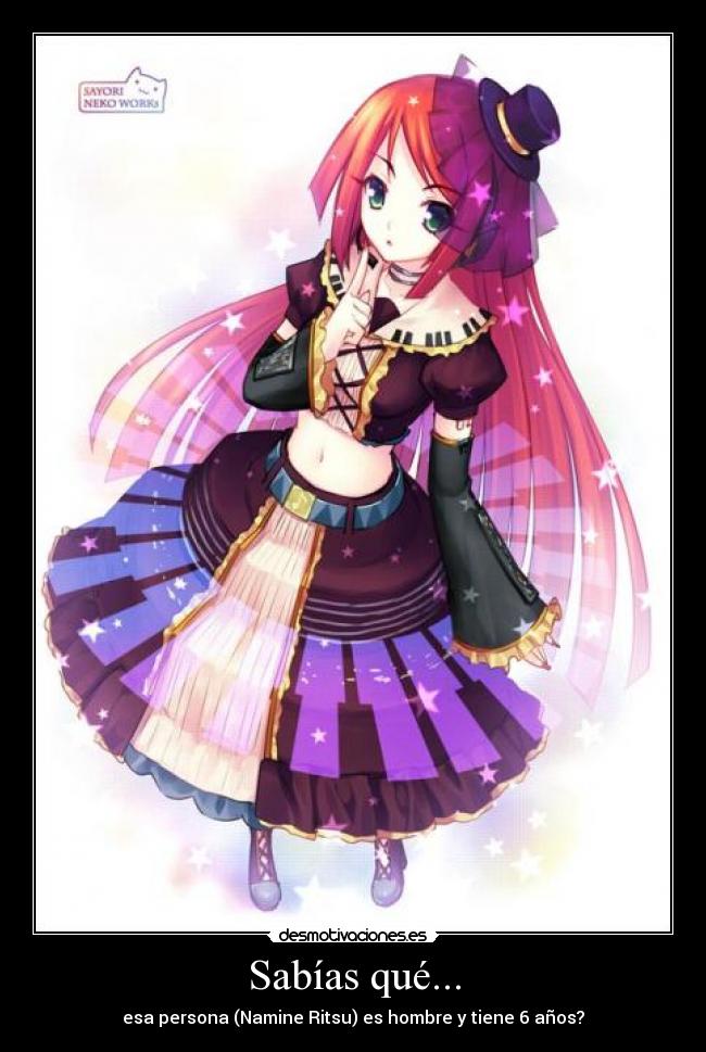 carteles datos curiosoos sobre namine ritsu desmotivaciones