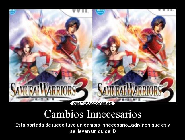 Cambios Innecesarios - Esta portada de juego tuvo un cambio innecesario...adivinen que es y
se llevan un dulce :D