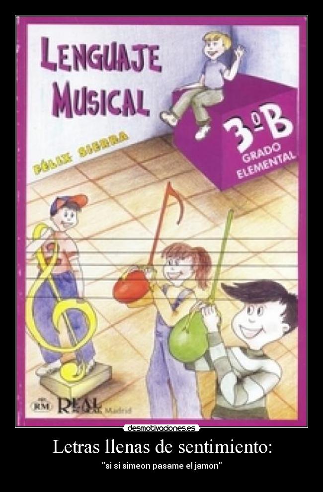 Letras llenas de sentimiento: - 