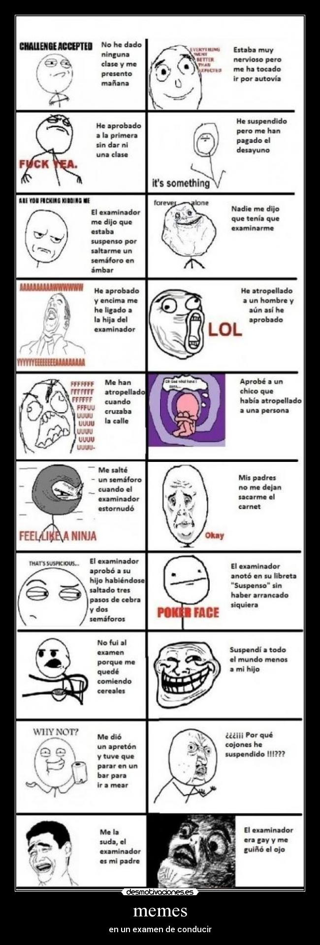 memes - en un examen de conducir