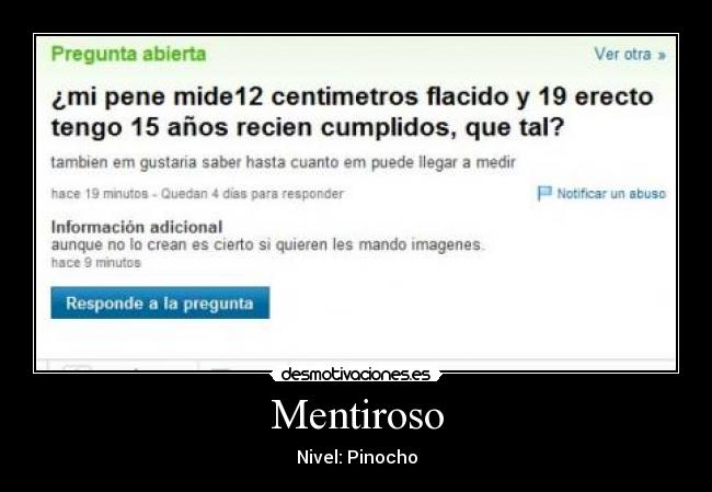 Mentiroso - Nivel: Pinocho