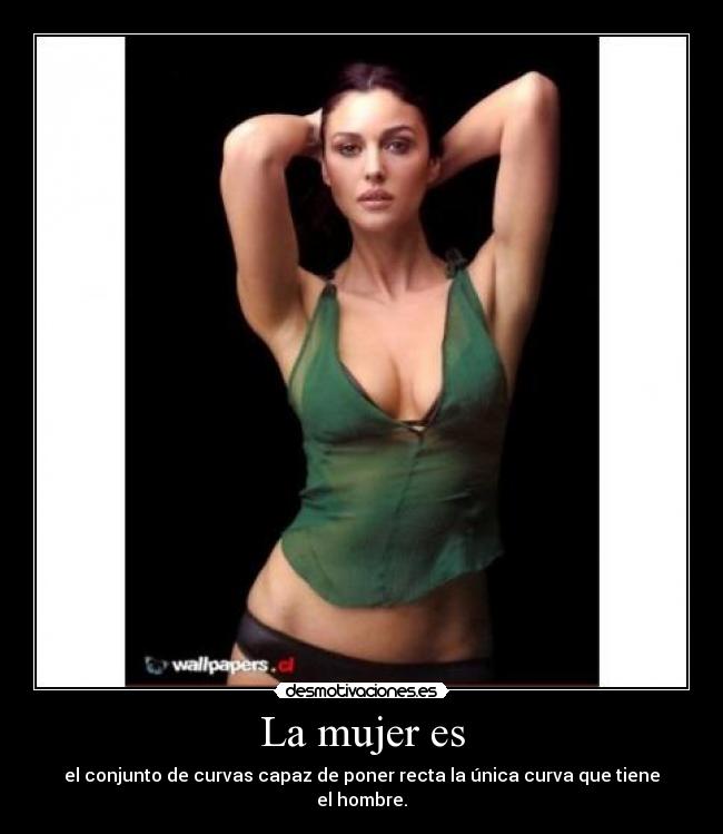 La mujer es - el conjunto de curvas capaz de poner recta la única curva que tiene el hombre.