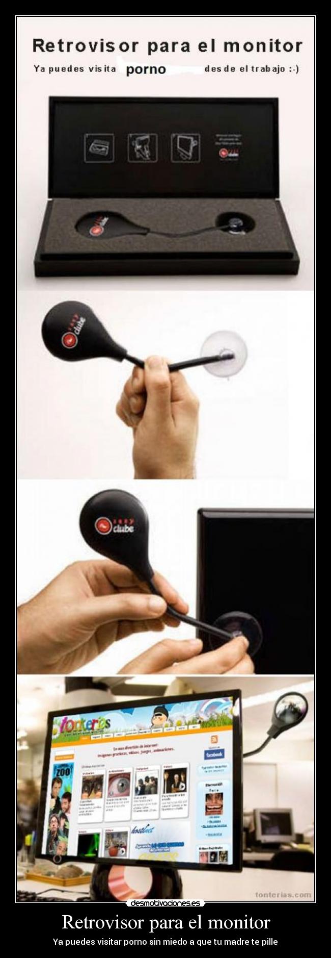 Retrovisor para el monitor - Ya puedes visitar porno sin miedo a que tu madre te pille