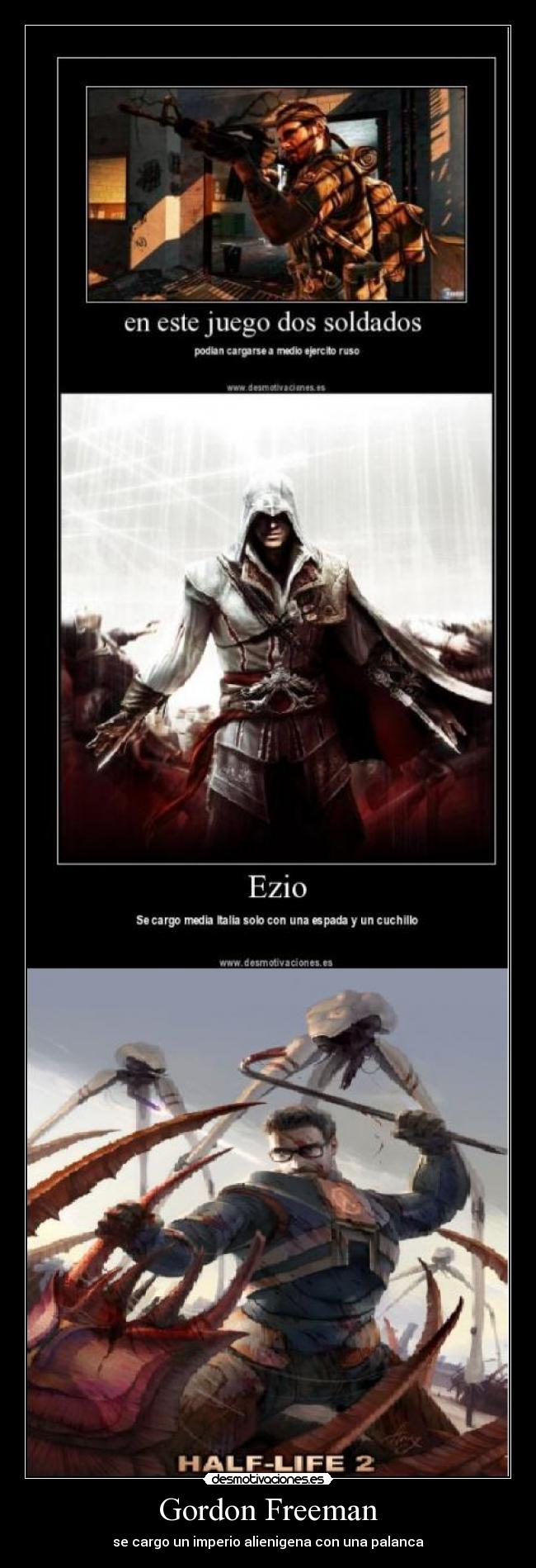 carteles cartel cartel ezio gordon freeman half life desmotivaciones