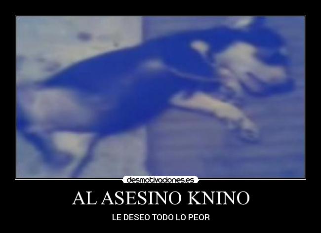 AL ASESINO KNINO - LE DESEO TODO LO PEOR