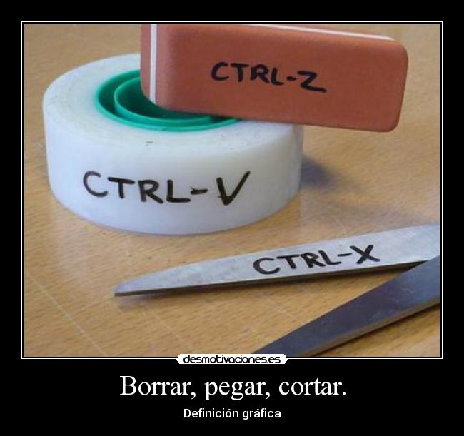 Borrar, pegar, cortar. - 