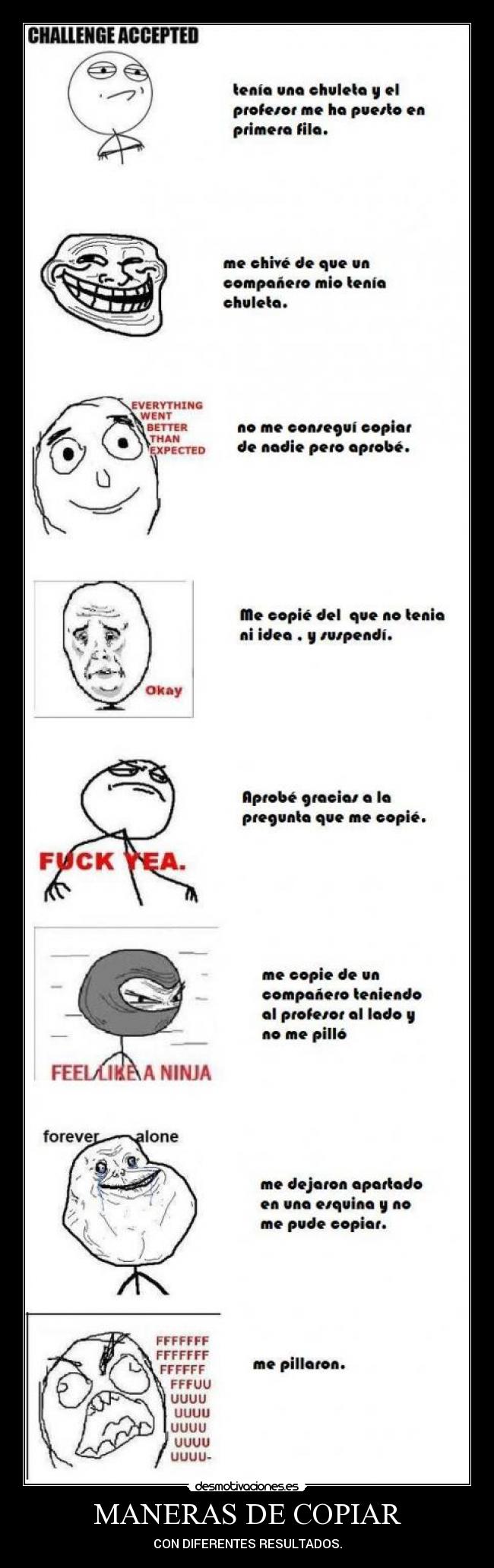 MANERAS DE COPIAR - CON DIFERENTES RESULTADOS.