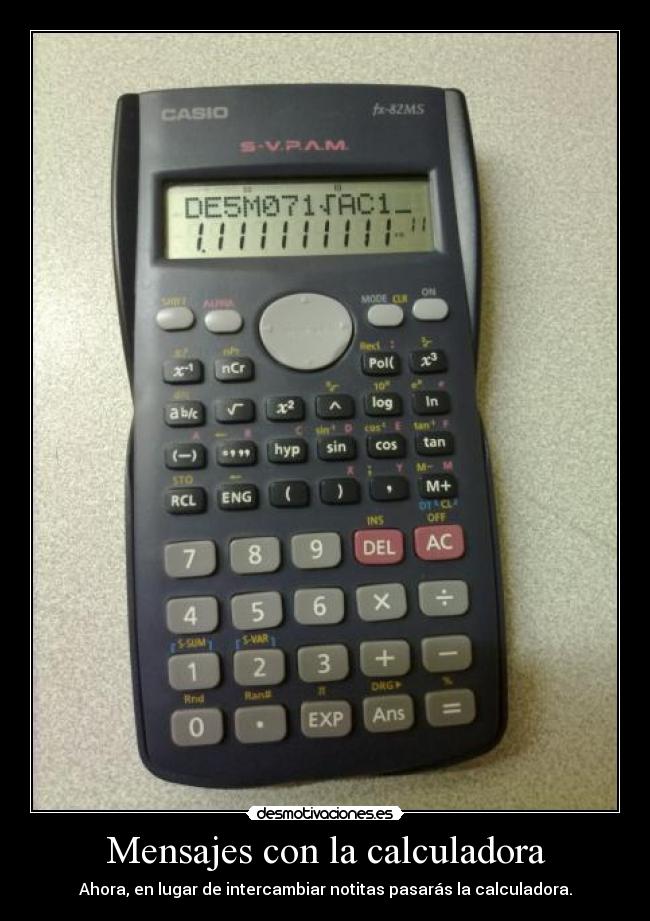 Mensajes con la calculadora -
