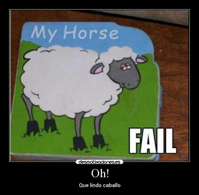 carteles caballo oveja fail tag tags horse desmotivaciones