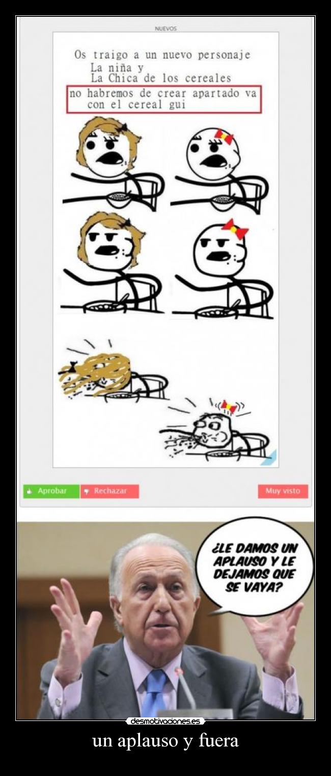 un aplauso y fuera -