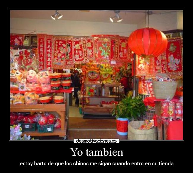 Yo tambien - estoy harto de que los chinos me sigan cuando entro en su tienda