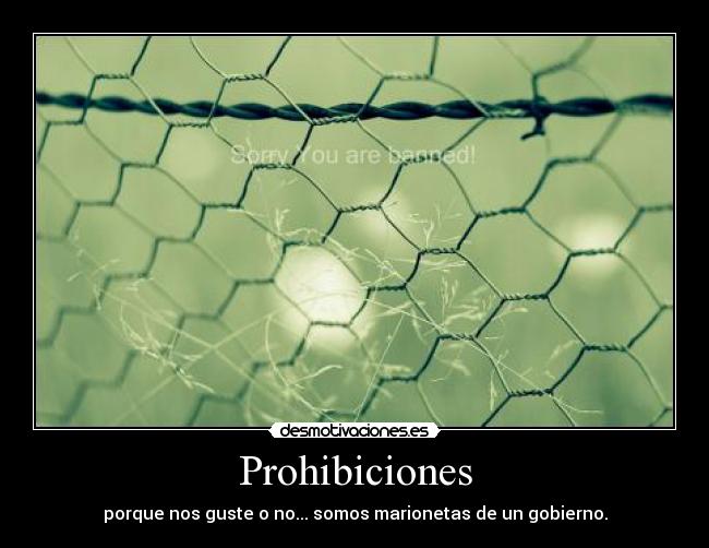 carteles prohibiciones porque nos guste no somos marionetas de un gobierno libertad libre fin desmotivaciones