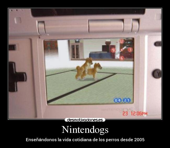carteles nintendogs perros follando desmotivaciones