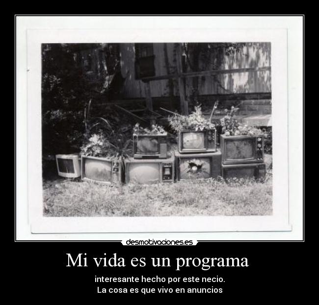Mi vida es un programa - interesante hecho por este necio.
La cosa es que vivo en anuncios
