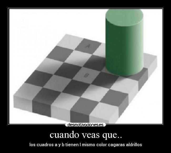 cuando veas que.. - los cuadros a y b tienen l mismo color cagaras aldrillos