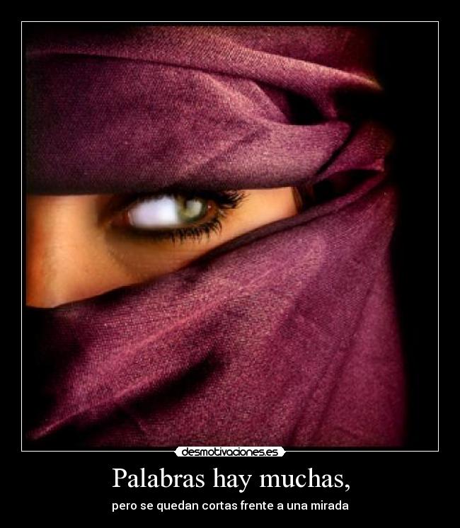 Palabras hay muchas, - pero se quedan cortas frente a una mirada