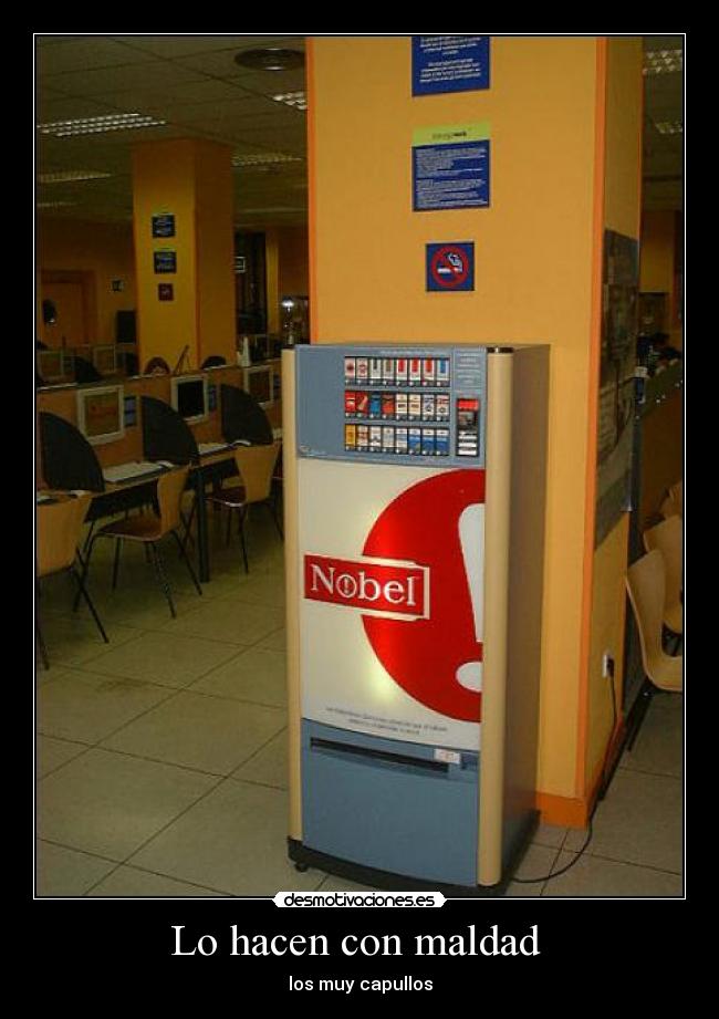 carteles cigarrillo tabaco maquina prohibido fumar bar desmotivaciones