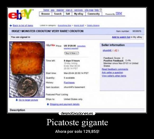 Picatoste gigante - Ahora por solo 129,85$!