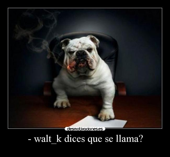 - walt_k dices que se llama? -