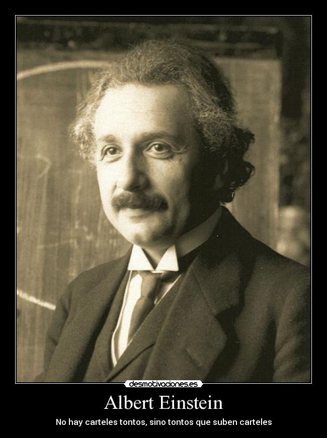 Albert Einstein - No hay carteles tontos, sino tontos que suben carteles