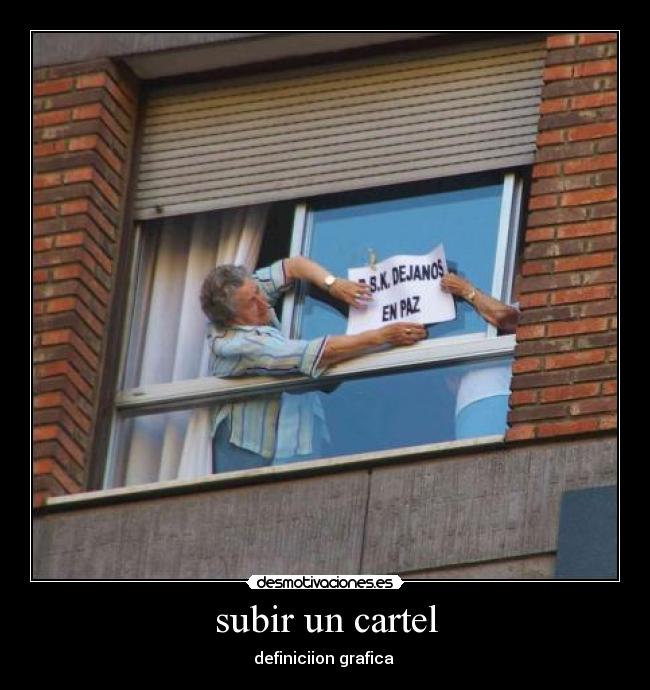 subir un cartel - 