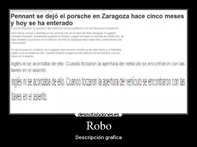 Robo - Descripción grafica