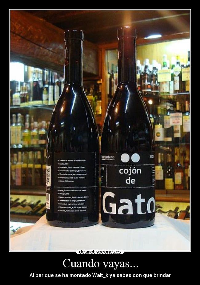 Cuando vayas... - Al bar que se ha montado Walt_k ya sabes con que brindar