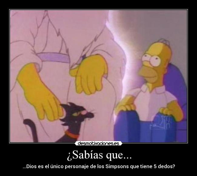 ¿Sabías que... - ...Dios es el único personaje de los Simpsons que tiene 5 dedos?