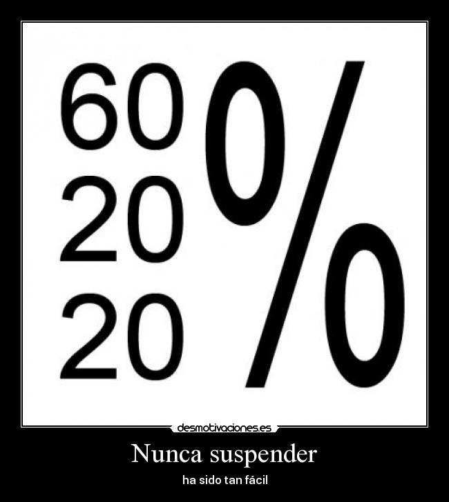 Nunca suspender - ha sido tan fácil