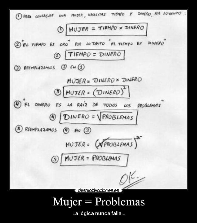 Mujer = Problemas -