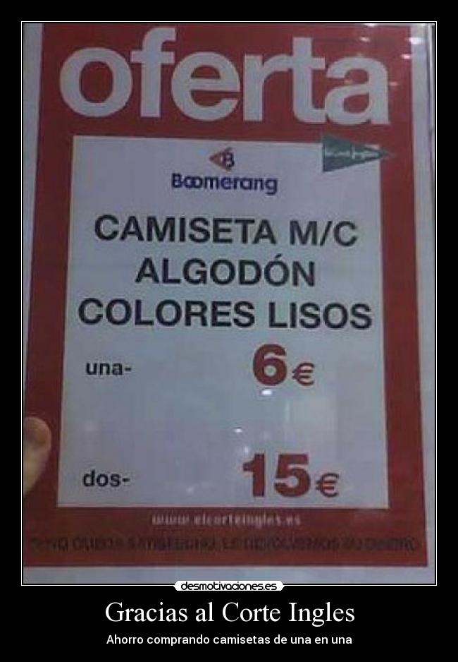 Gracias al Corte Ingles -