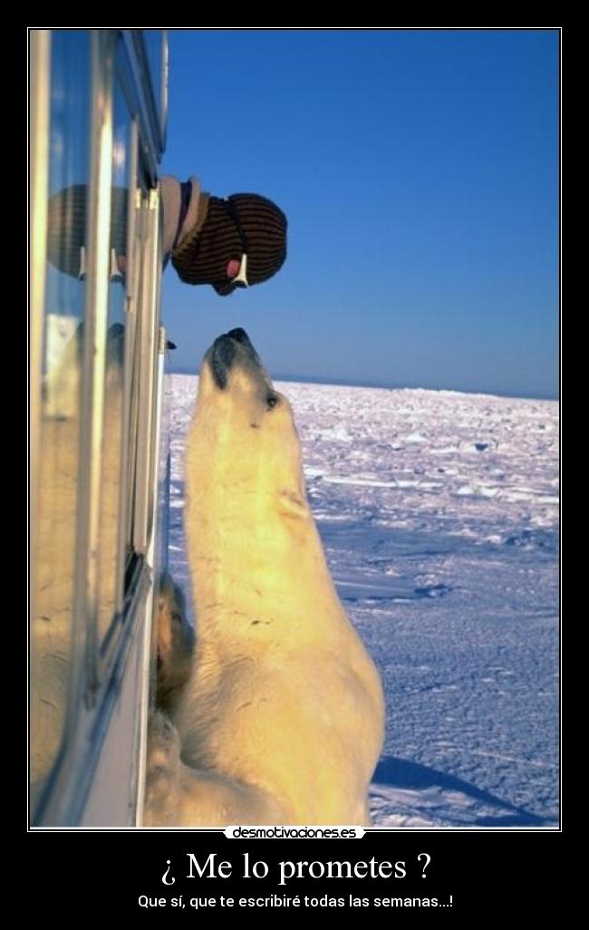 ¿ Me lo prometes ? - Que sí, que te escribiré todas las semanas...!