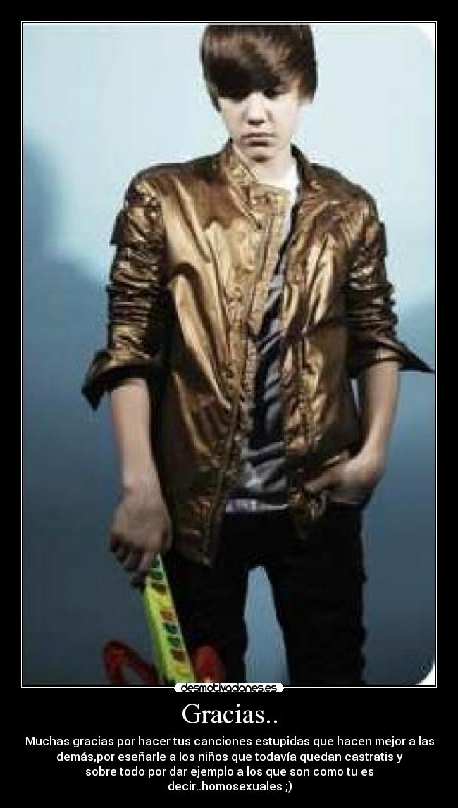 carteles justin bieber gay gracias desmotivaciones