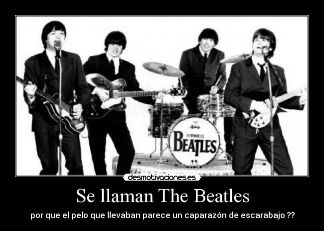 Se llaman The Beatles - por que el pelo que llevaban parece un caparazón de escarabajo ??