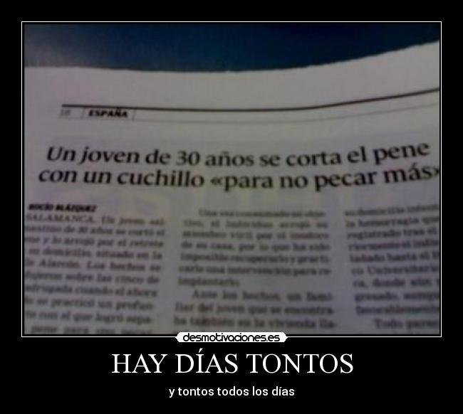 HAY DÍAS TONTOS - y tontos todos los días