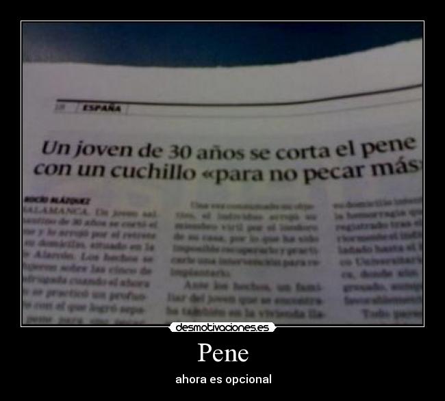 Pene - ahora es opcional