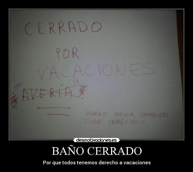 carteles vacaciones bano desmotivaciones