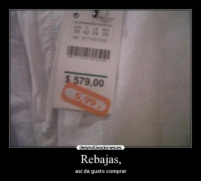 Rebajas, - 