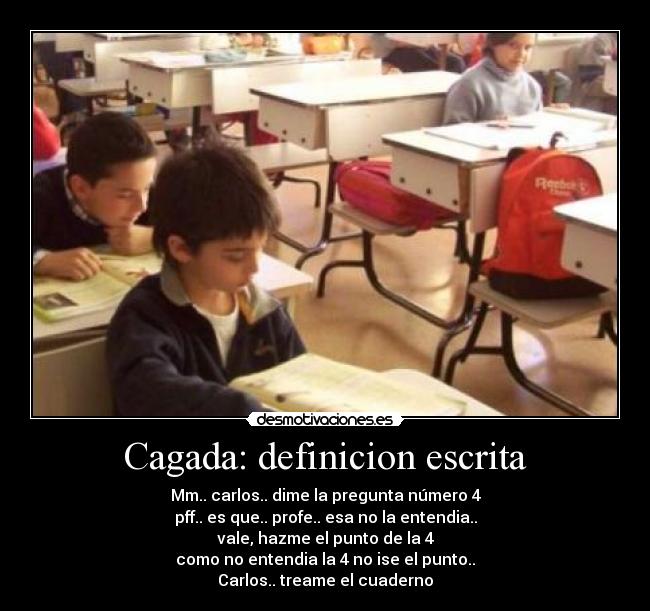 Cagada: definicion escrita -