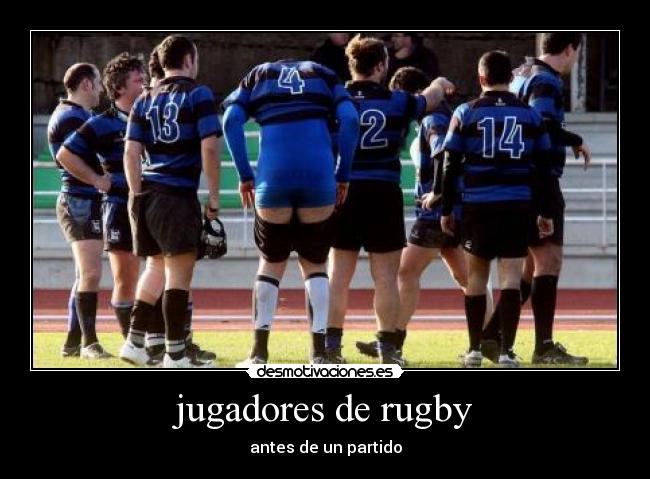 jugadores de rugby - antes de un partido
