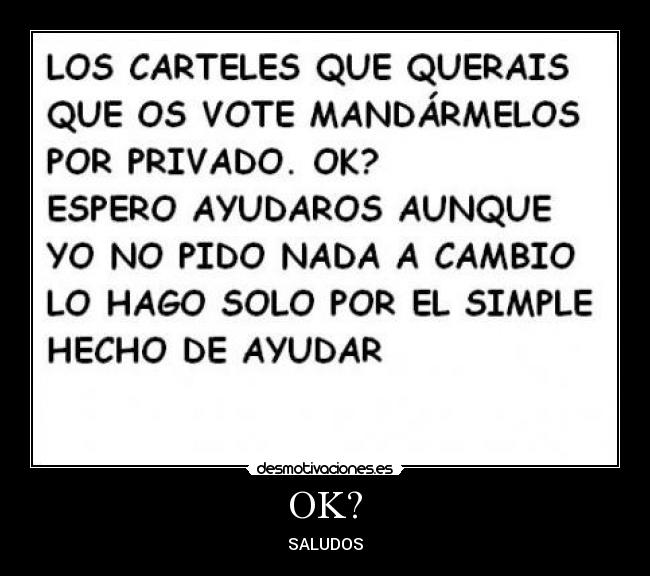 OK? - SALUDOS