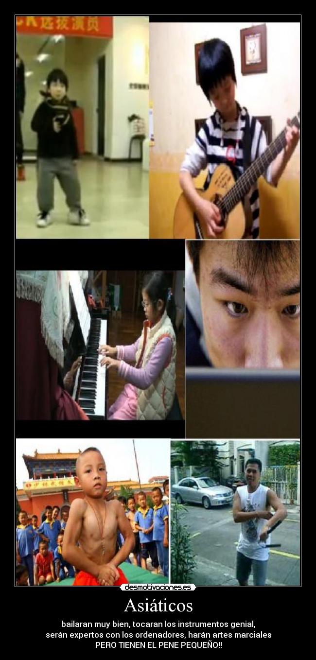 carteles asiatico chino coreano japones kung nunchaku artes marciales piano nina nino guitarra ordenador desmotivaciones