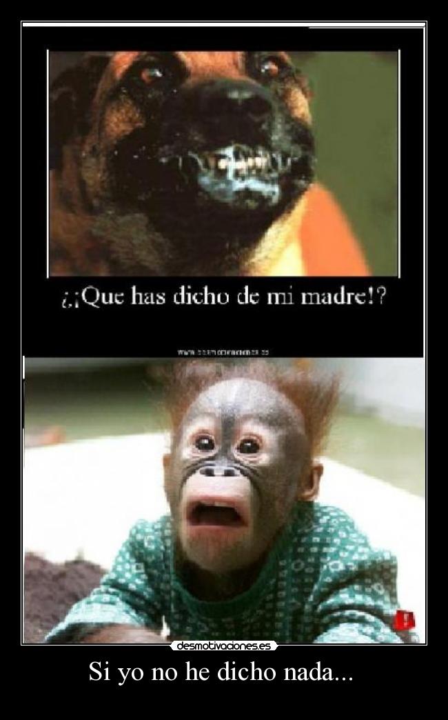 Si yo no he dicho nada... -