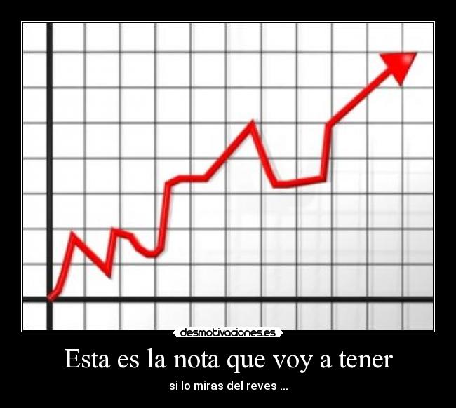 Esta es la nota que voy a tener - si lo miras del reves ...