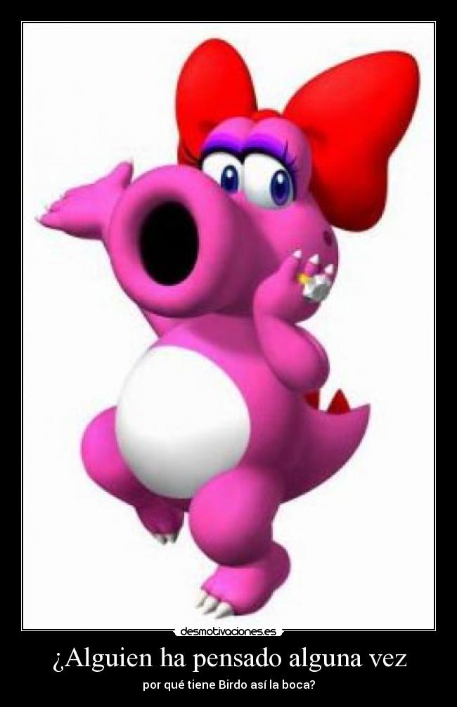 ¿Alguien ha pensado alguna vez - por qué tiene Birdo así la boca?