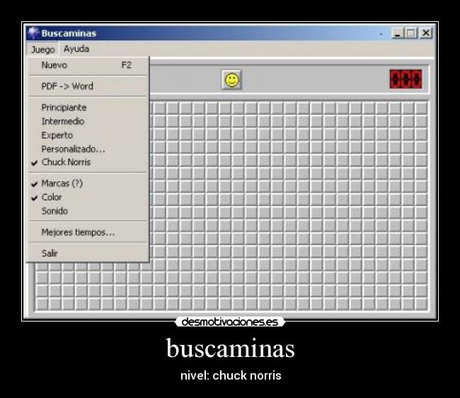 buscaminas - nivel: chuck norris